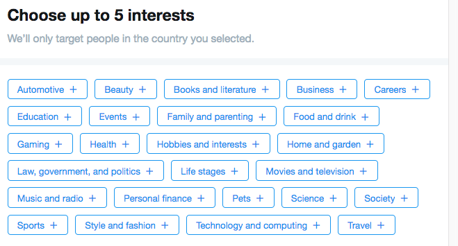 Twitter Promote Mode targeting Twitter Promote Mode targeting