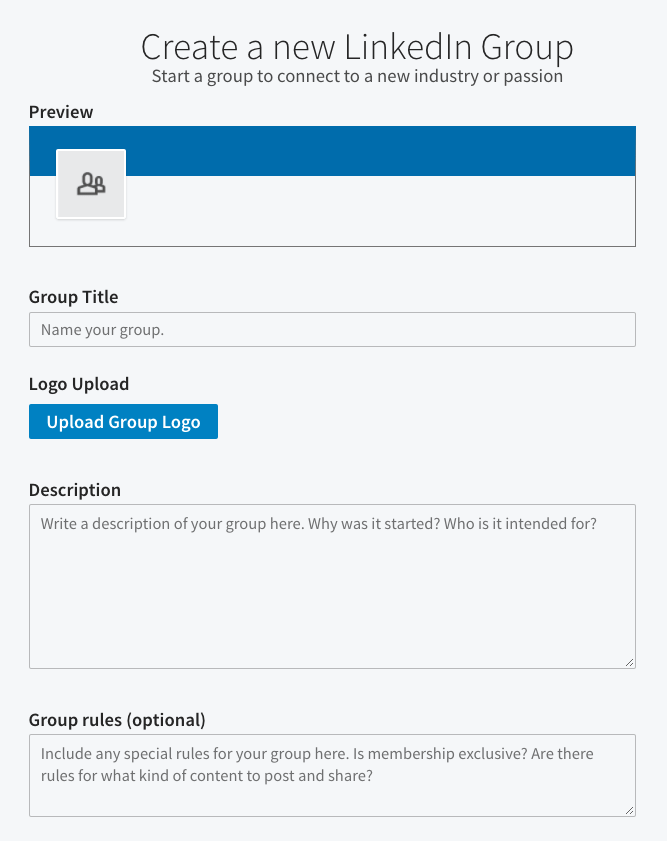 Create a LinkedIn Group Create a LinkedIn Group