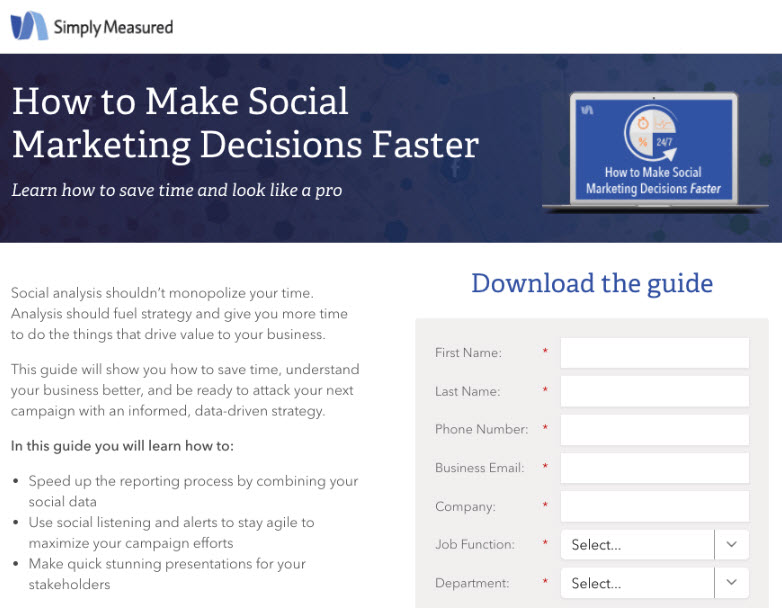 Customer pain points SimplyMeasured landing page example