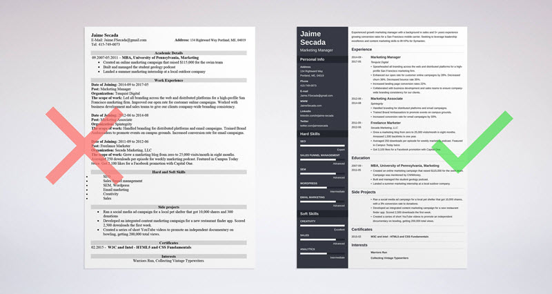 resume samples