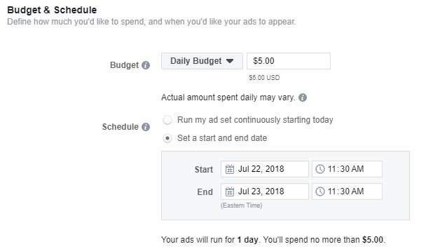 facebook lead gen campaign budget