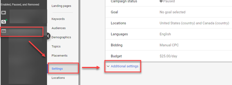 additional settings google ads campaign