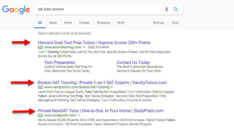 Google Ads Networks SERP