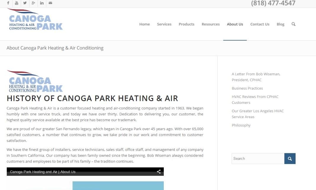 local SEO location-based "About Us" page