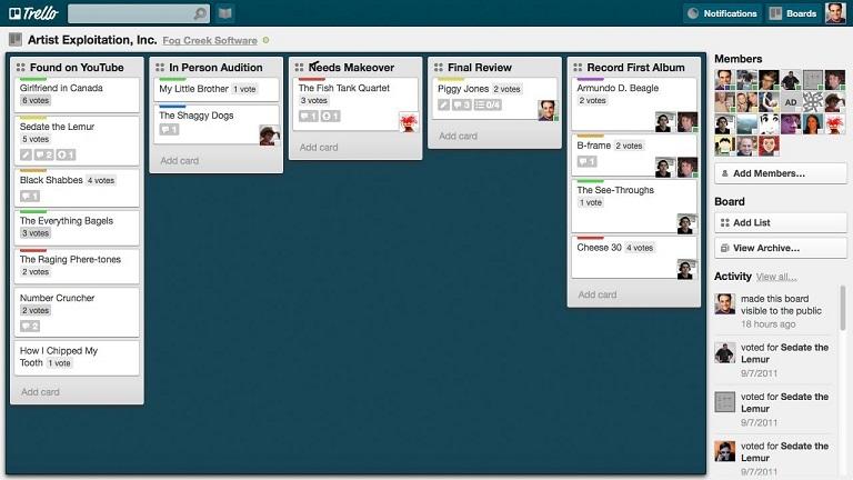 Manage social media accounts Trello
