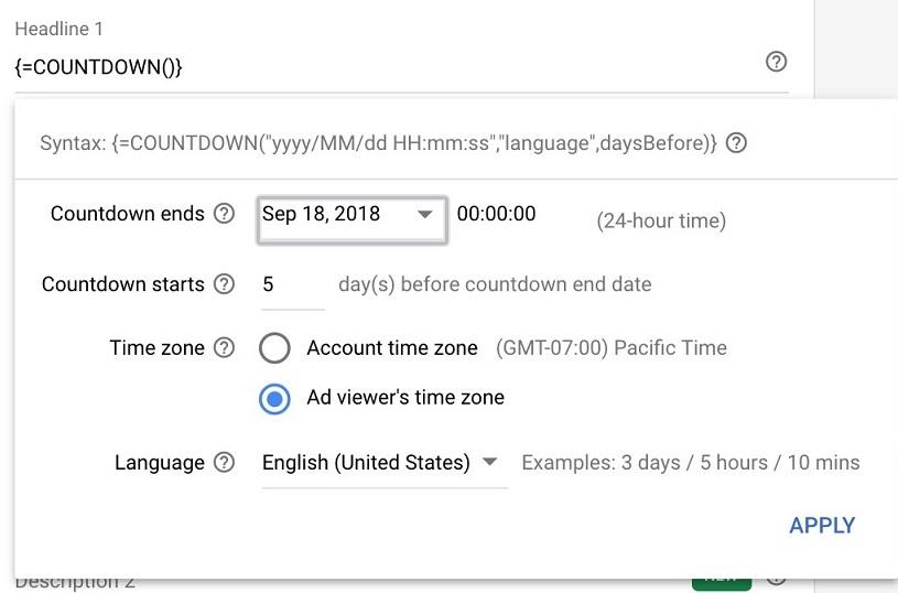 ad automation countdowns