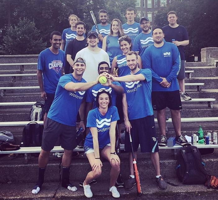 WordStream's champion softball team