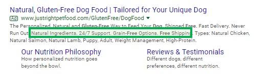 automated ad extensions callouts