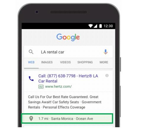 automated ad extensions location extension