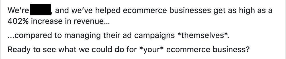 using proof in B2B Facebook ads