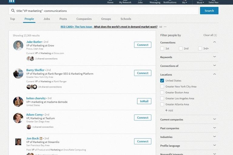 cold email manual prospecting options in LinkedIn