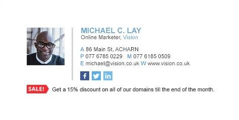 cold email signature example two