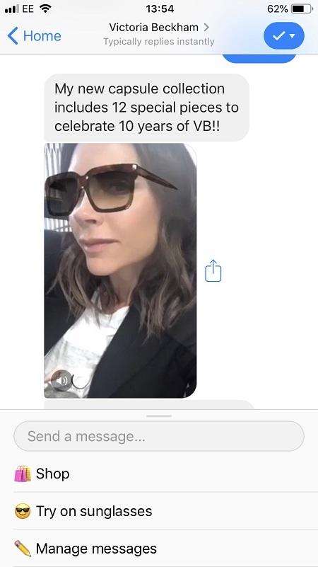 Facebook messenger bots augmented reality