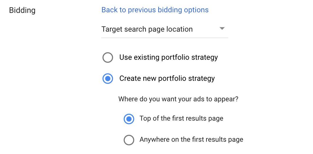 Target Search Page Location