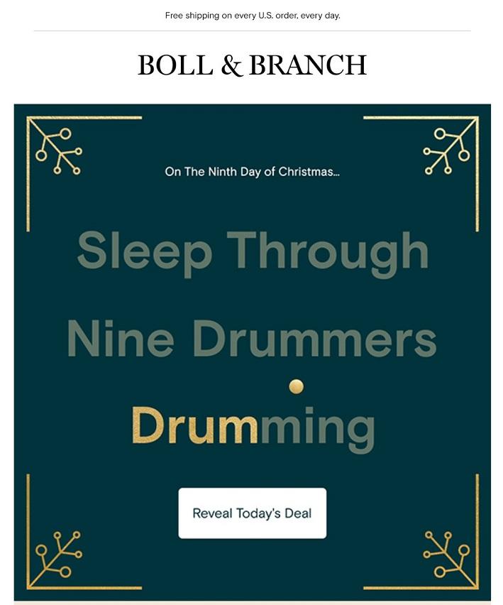 email marketing example from Boll and Branch