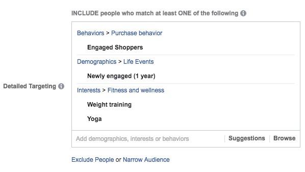 Facebook targeting for fitness marketing