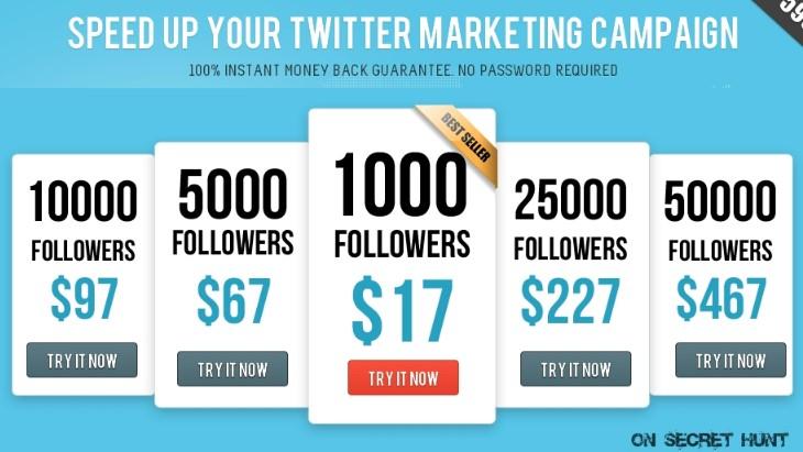 social media followers price list