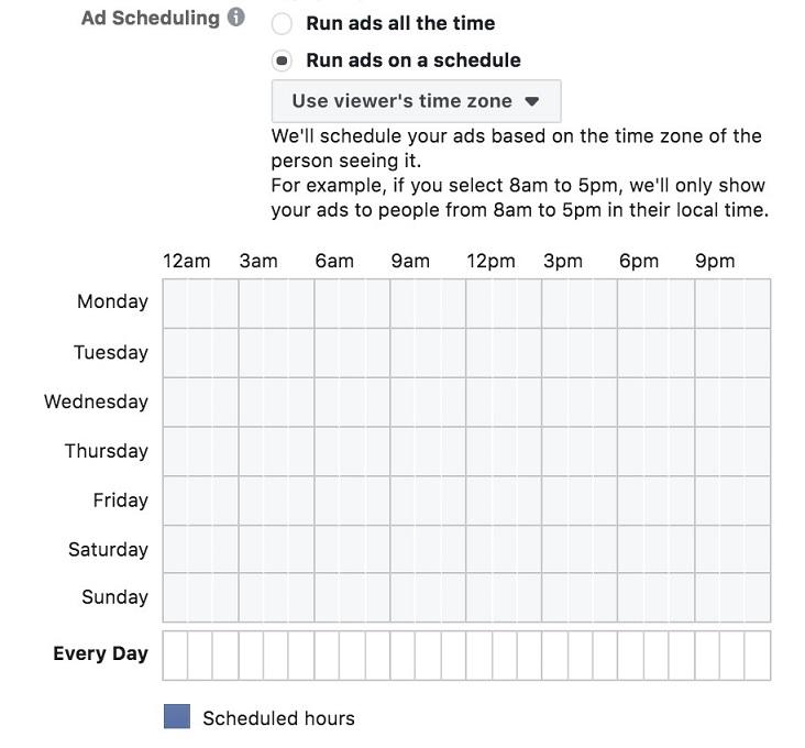 Facebook Ads scheduling
