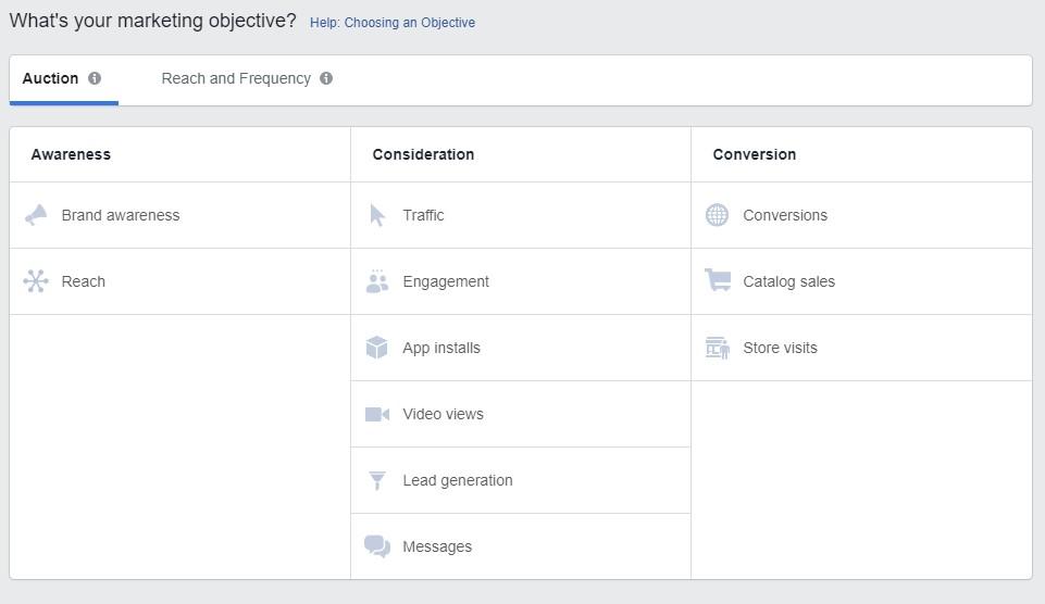 Facebook objectives