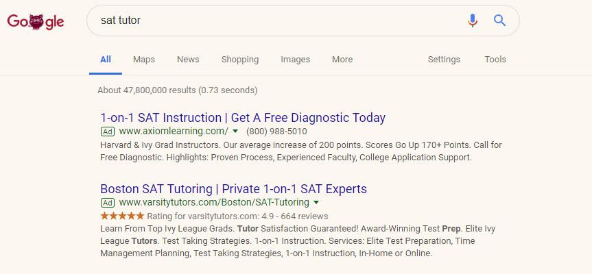 Facebook Google Search Intent