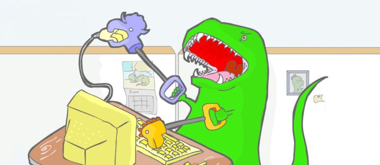 The first ever dinosaur to use Google.