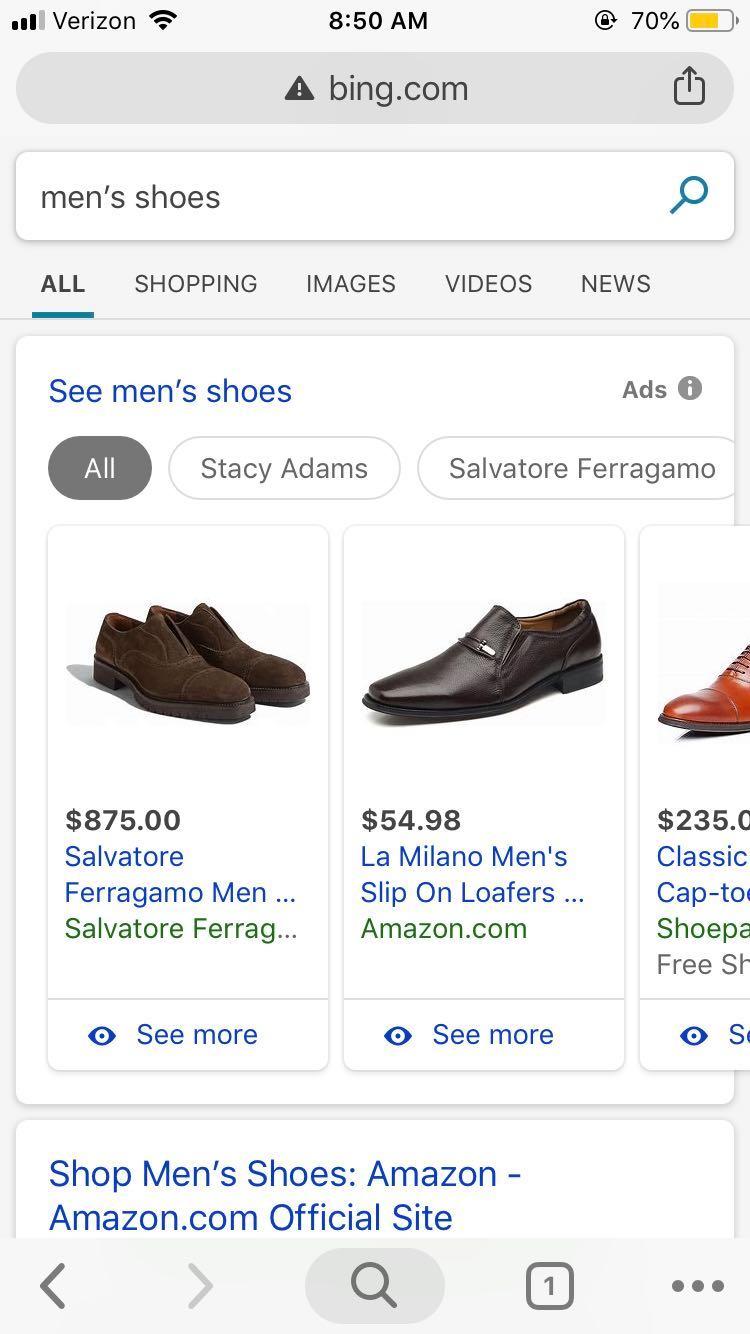 ecommerce-ppc-bing-mens-dress-shoes