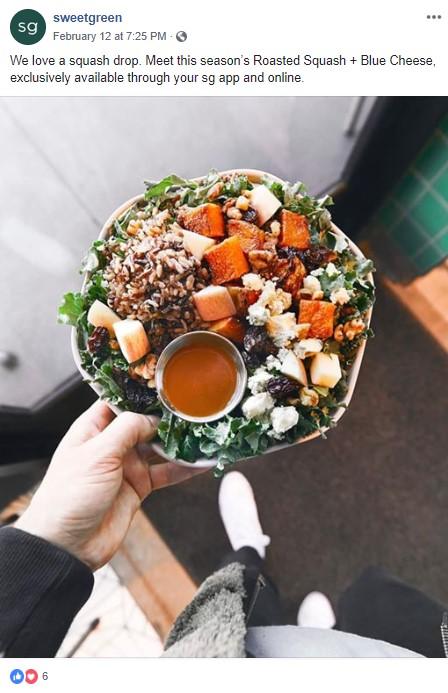 sweetgreen Facebook post