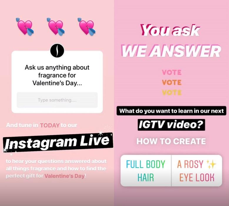 Instagram Story polls example