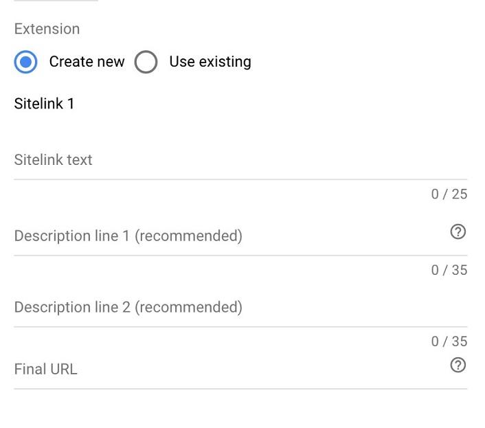 how to create sitelinks example