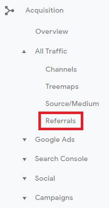 google-display-ads-analytics-left-navigation-menu