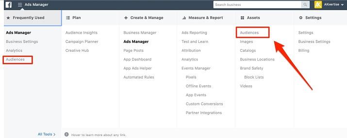 Facebook ads manager custom audience