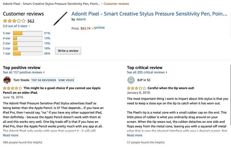 customer review from Amazon