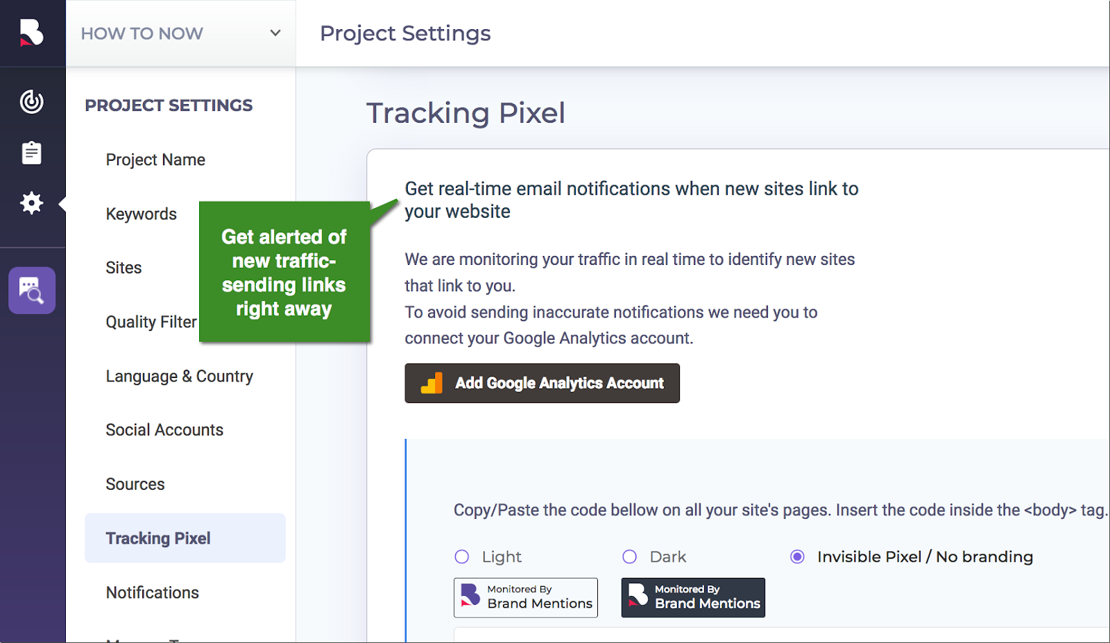 Brand Mentions google analytics