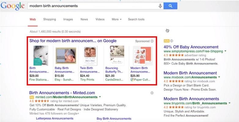 Google Shopping ad example