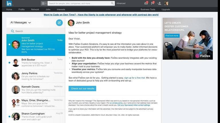 LinkedIn Sponsored InMail