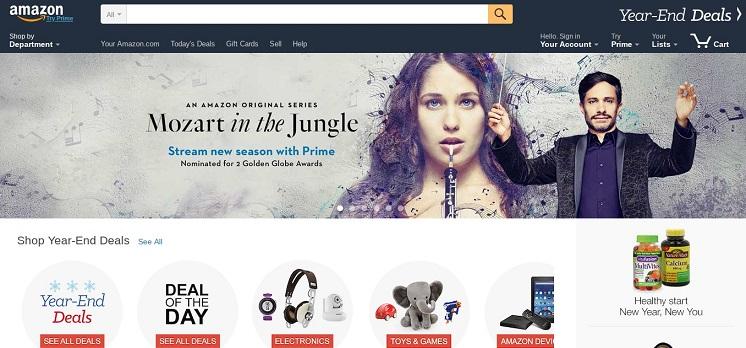 Amazon homepage 2016