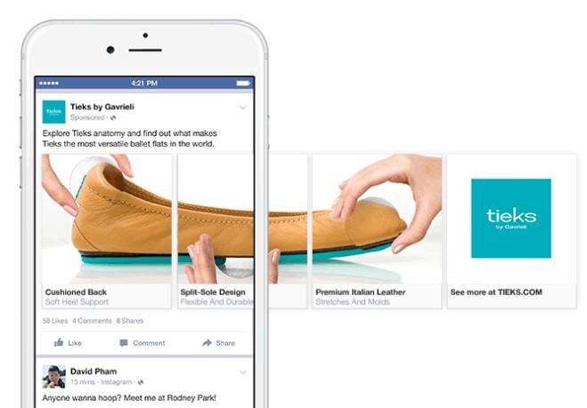 Carousel ads on Facebook