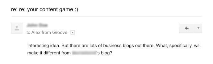email about blog