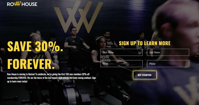 Row House landing page