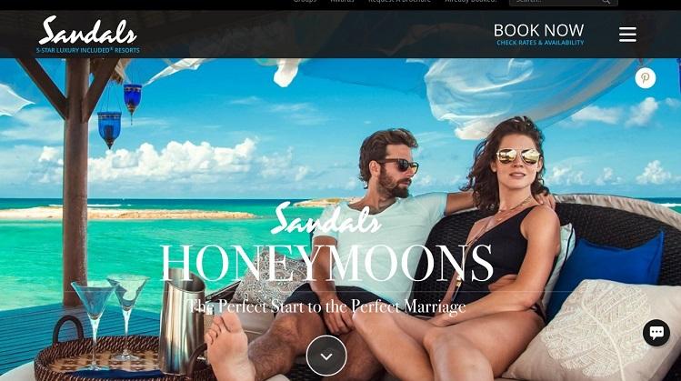 Sandals landing page