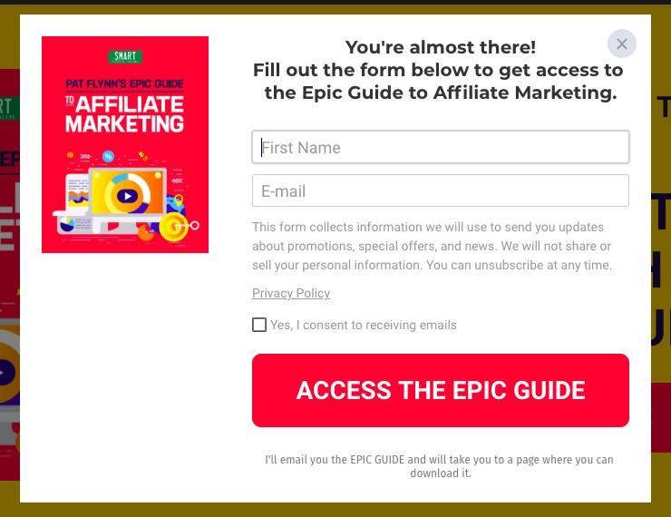 hidden form in pop-up