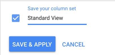 Google Ads "save & apply" columns screen