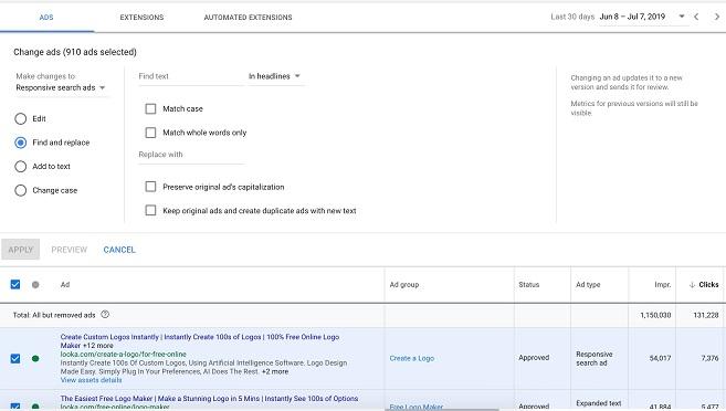 Google Ads copy after rebrand