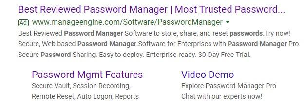 PPC ad with free trial offer