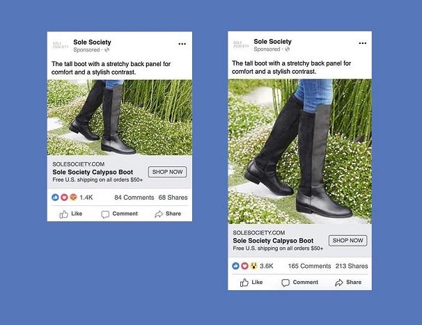 Facebook ad size rectangle vs square