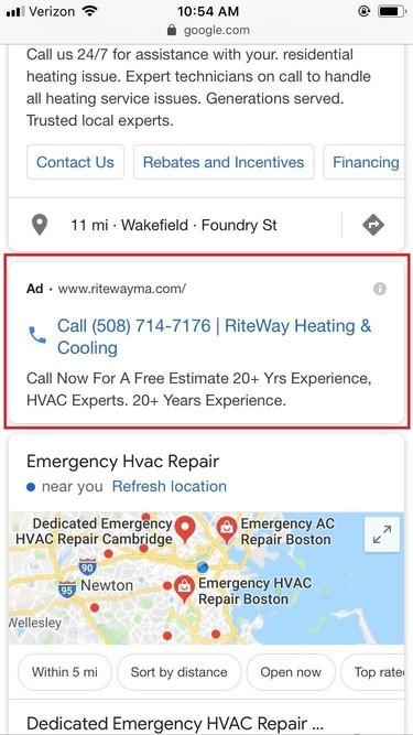no-headline call-only ad