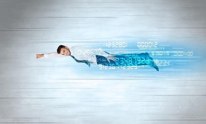 man with computer image