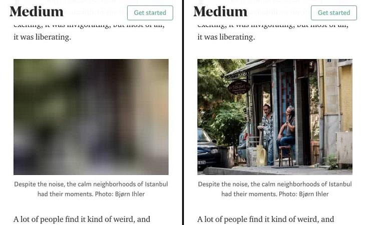 lazy loading example from Medium