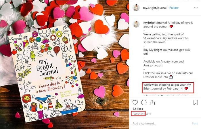 MyBrightJournal Instagram post with emotional caption