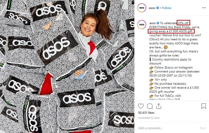 ASOS Instagram giveaway